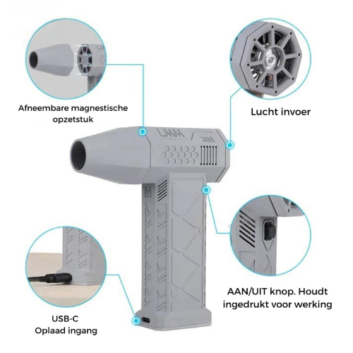 AirMaster Mini™ – De Krachtigste, Draagbare Luchtblazer voor Thuis, Auto en Werk!