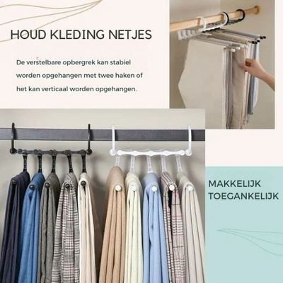 SmartRack™ – Bespaar Kastruimte & Hang 5 Broeken Op